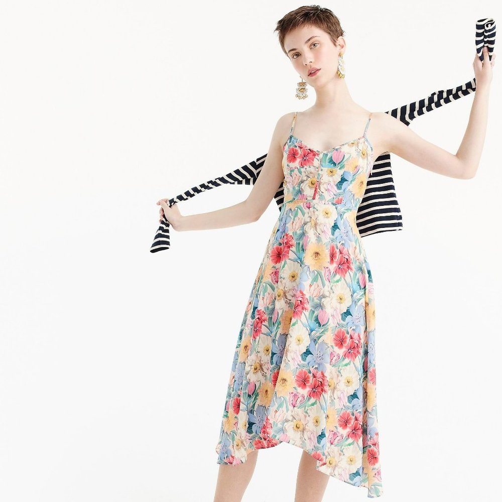 J. Crew Floral Sundress in Pink, Yellow, Blue